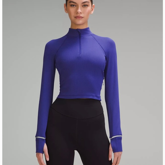 Lululemon It’s Rulu Ribbed Cropped Half Zip - Picture 1 of 4